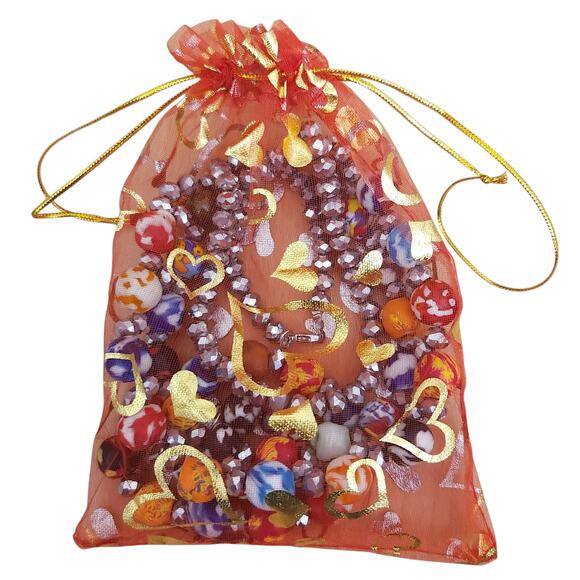 set of 3 AFRICAN handmade trade bead choker statement necklace bracelet earrings - Picture 5 of 6